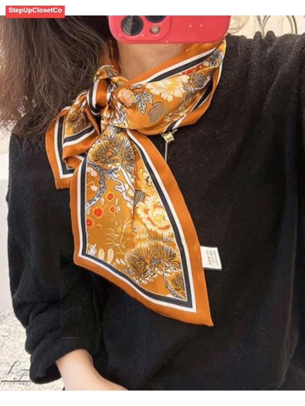 Silky Satin Long Thin Fashion Scarf for Women Head Neck Purse Bag Accessory
